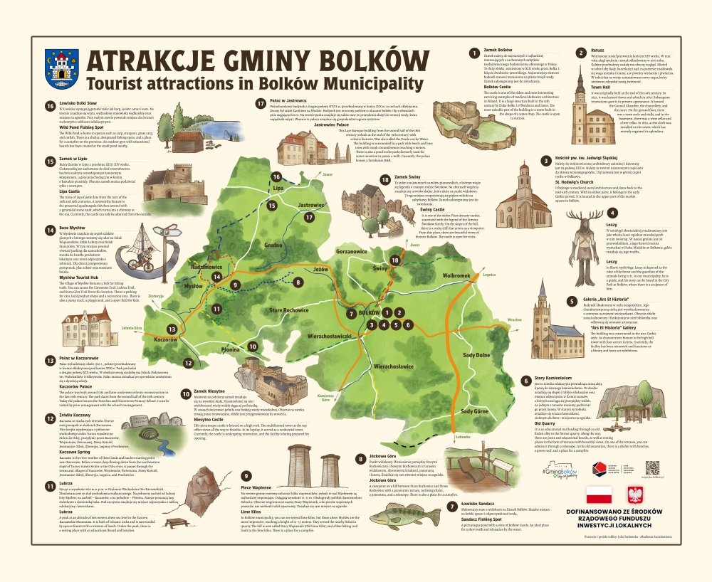 mapa atrakcji Bolków mini