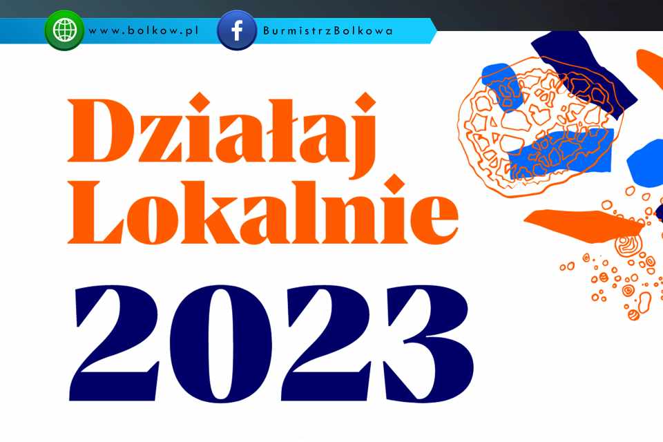 na panelu znajduje się napis działaj lokalnie 2023 oraz grafika nawiązująca do logotypu krainy wygasłych wulkanów