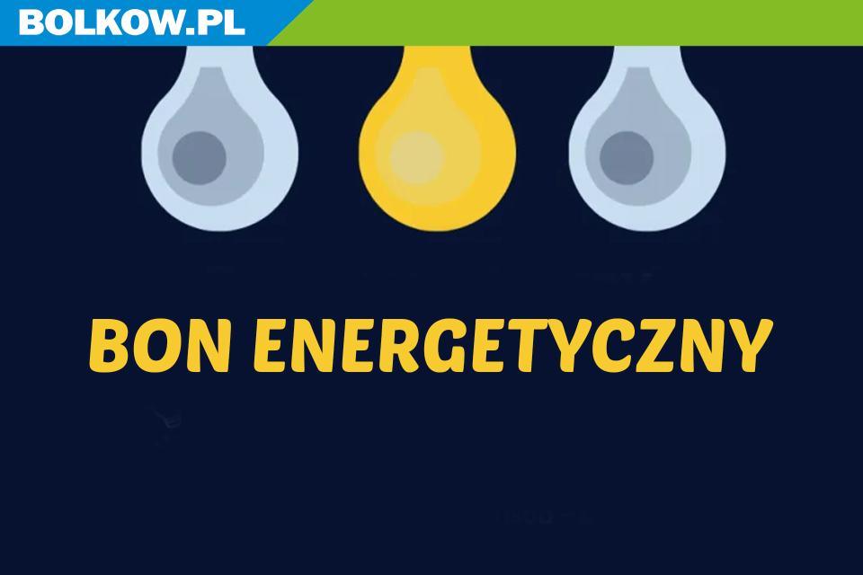 żarówki wektorowe na granatowym tle z napisem bon energetyczny