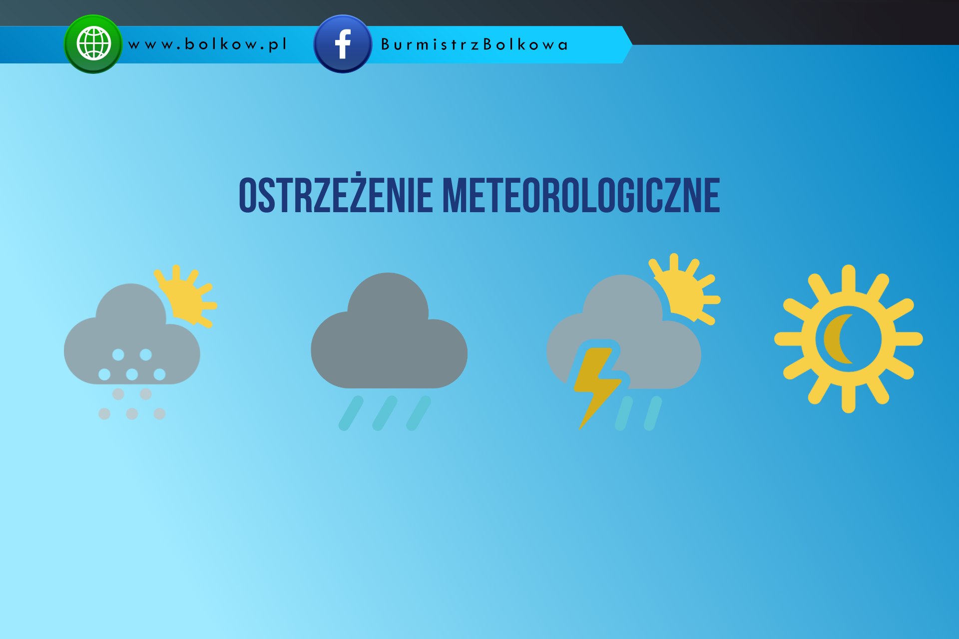 grafika przedstawia napis burza ostrzeżenie